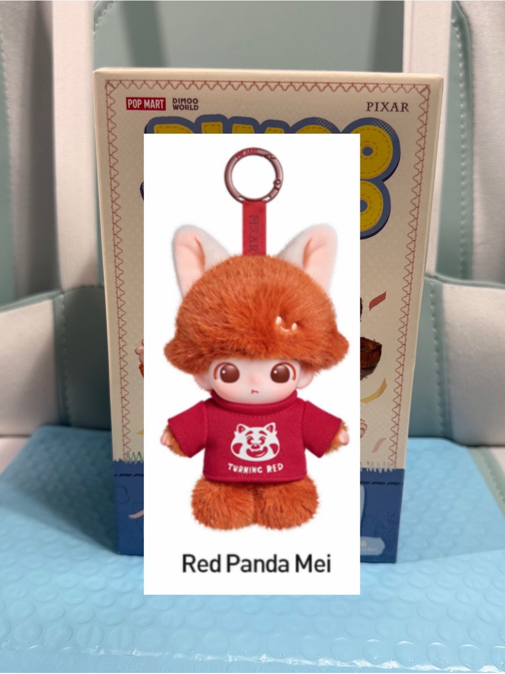 Pop Mart Dimoo X Disney Pixar Turning Red Mei Mei Plush Figurine Pendant Blind B